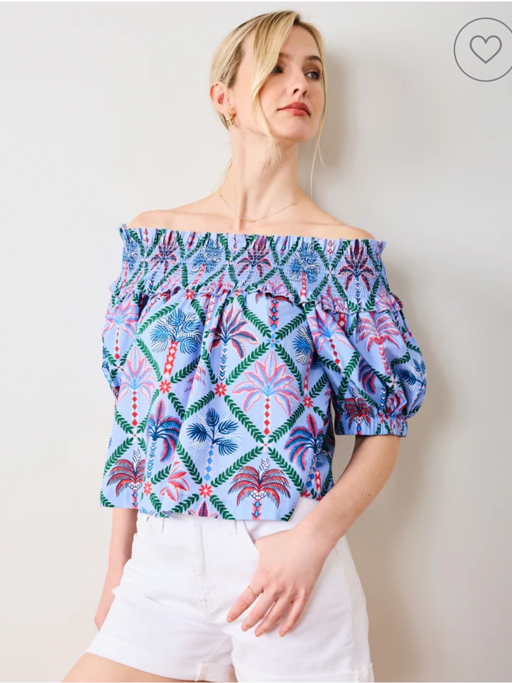 Printfresh NWT Blue Tropical Print Top